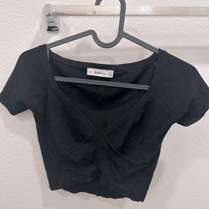 Black Zara knit crop top